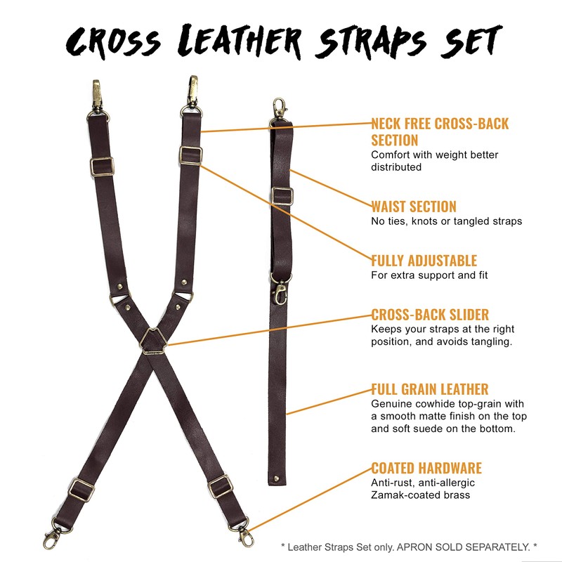 Under NY Sky Real Leather Strap for Apron - Cross