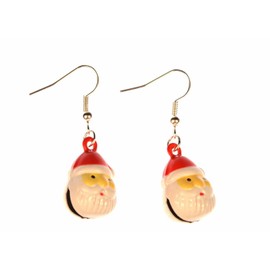 Miniblings Santa Claus Earrings Christmas Head Santa Claus Metal – Handmade Fashion Jewellery I Earrings Silver Plated, Metal