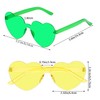 Fengek 6 Pcs Heart Shape Sunglasses Frameless Transparent Glasses Party