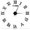DIY Wall Clock Roman Numerals Frameless Mirror Surface Wall Clock