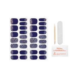 Sally Hansen Salon Effects Gel Nail Strips, Midnight Marine - Blue, Printed, No UV/LED Nail Lamps, Salon-Quality, Long Lasting, Easy to Apply & Remove - Includes 1 Prep Pad, Nail File & Wooden Stick
