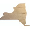 New York Wooden State 5" Cutout, Unfinished Real Wood State