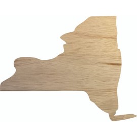 New York Wooden State 5" Cutout, Unfinished Real Wood State Shape, Craft