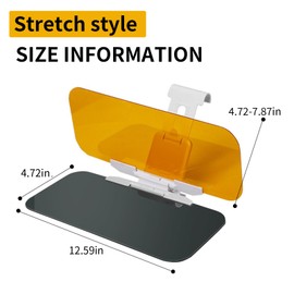 1 Pcs Car Sun Visor Extender Anti Glare Glasses, Yellow & Black Stretch Car Visor, Day and Night Anti-Glare Visor, 2 in 1 Anti-High Beam Goggles for Most Trucks Cars and Vans