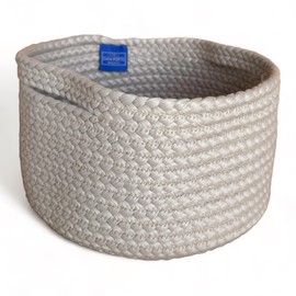 Casa Porto Manufaktur Basket Made of Upcycled Textile Fibres - Handmade, Diameter 21, Height 11 cm, Colour Camel, Storage Basket in Playroom, Bathroom, Living Room and More