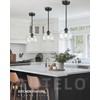 AUTELO Black Pendant Lights Kitchen Island, 1-Light Pendant Lights in