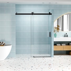 TREATLIFE HOME Effective Shower Water Dam for Enhanced Safety, Reliable Water Containment, Soft and Flexible Material, Matte Black