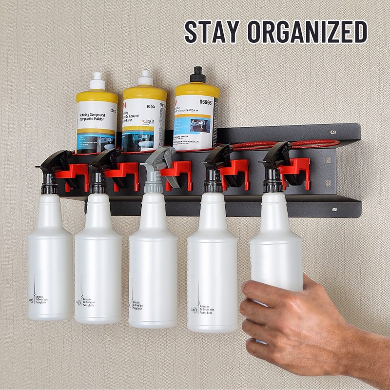 YTDTKJ 2 Set Spray Bottle Storage Rack with Car Cleaning