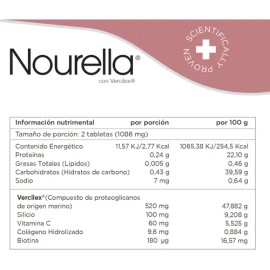 Suplemento Belleza Nutricional Nourella Vercilex 60 Tabletas Sin Sabor Vegano                                                                         