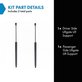 TRQ Driver & Passenger Side Liftgate Lift Support Shock Strut Set Compatible with 2014-2021 Ford Transit Connect