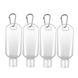 VICASKY 8pcs Refillable Travel Bottles with Hook Transparent Squeeze Bottles for Shampoo Lotion Wash for Business Trips and Outdoor Activities Random Color