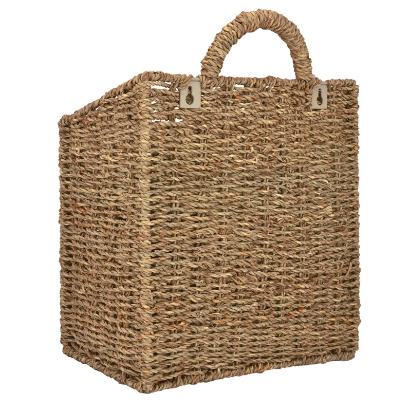 MyGift 12.5 Inch Rustic Woven Wall Hanging Storage Basket, Large