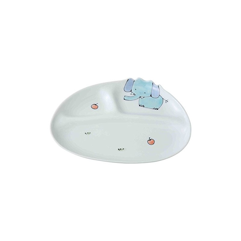 Nishiki Pottery Hasami Ware 60234 Mini Plate with Dividers, Elephant