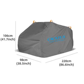 CACATUA Lawn Mower Cover, Waterproof, UV Resistant, Windproof Cover for Tractor, Push Mower, Ride-On Mower (Black, 220x98x106cm)