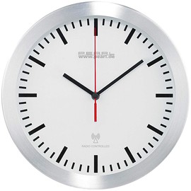 PEARL Radio-Controlled Clock: Elegant Radio-Controlled Wall Clock in Aluminium Casing, Quiet Quartz Movement (Kitchen Clock, Radio-Controlled Kitchen Clock, Modern Kitchen Clocks)