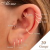 5mm Silver Cartilage Nose Helix Tragus Mini Huggie Hoop Earrings