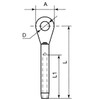 4mm Eye Terminal (4mm Wire) - A4 (Marine Grade) Stainless