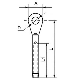 4mm Eye Terminal (4mm Wire) - A4 (Marine Grade) Stainless - 2 Pack