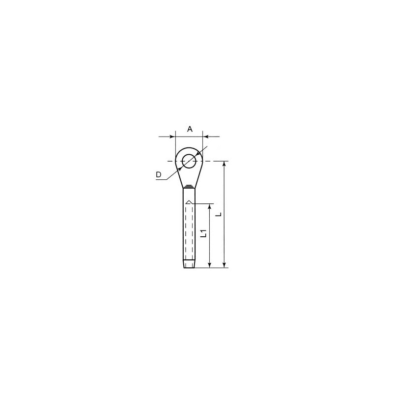 4mm Eye Terminal (4mm Wire) - A4 (Marine Grade) Stainless