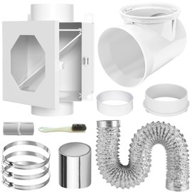 GTACASS Dryer Duct Lint Trap & Catcher, Metal Lint Catcher Box with 90 Degree Dryer Vent Elbow,Indoor Dryer Vent Kit,4inch Hose & Clamps Cleaning Brush Filter Screens - Dryer Lint Catcher