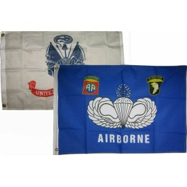 RFCO 3x5 3'x5' Wholesale Combo Set Army White & Airborne 82nd 101st Blue Flags Flag
