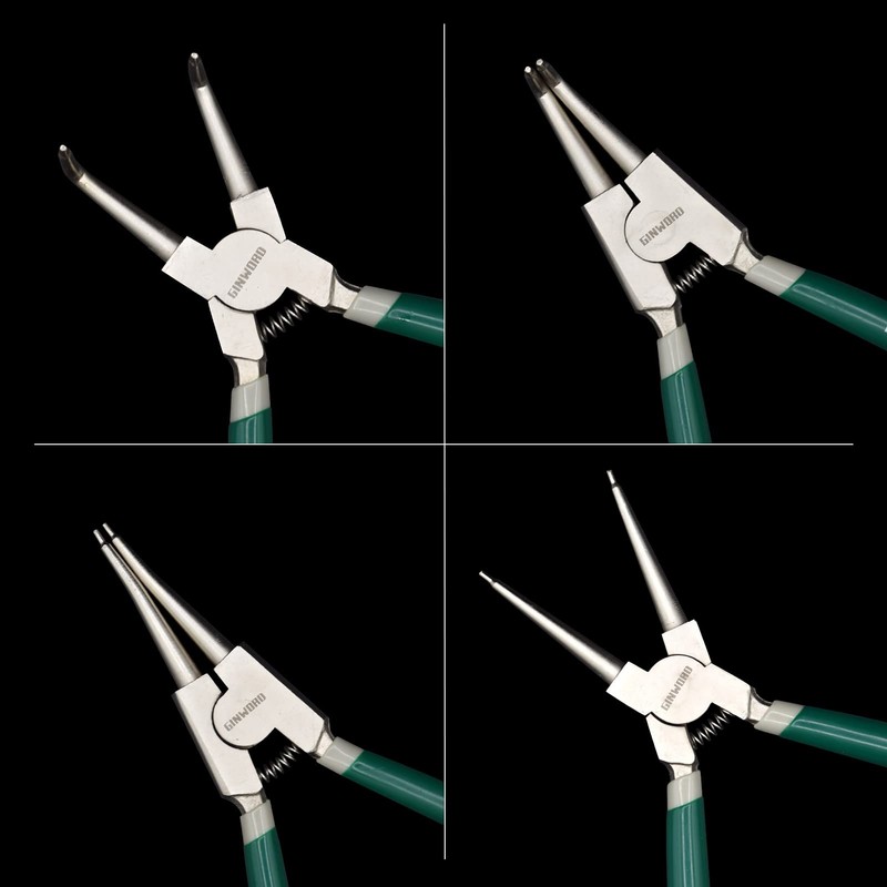 GINWORD 9 inch Bent Internal Jaw large Snap Ring Plier,