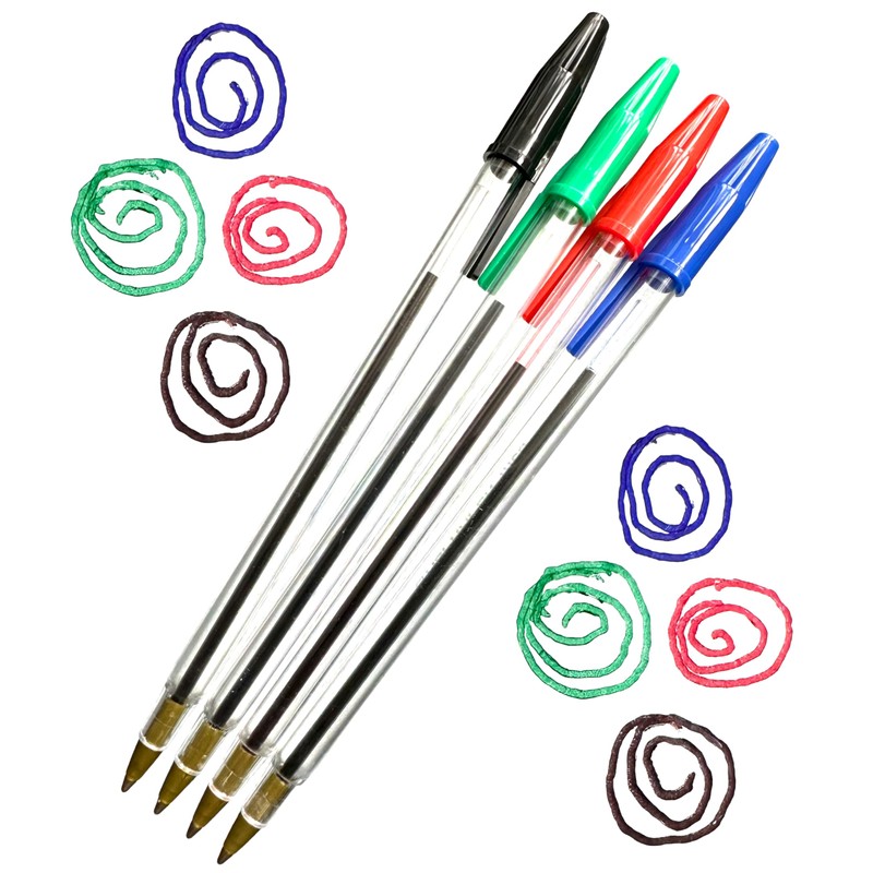 ARTH Pens Red Ink Biro Ballpoint Multipack Box Of 50