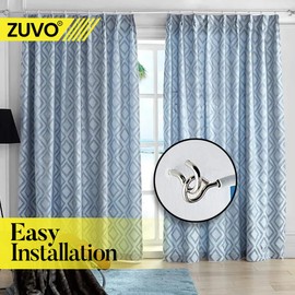 Zuvo Curtain Wire with Hooks and Eyes - Extra Strong 4 m Net Curtain Wire with 6 Hooks and Eyes - Perfect Curtain Wire Kit, White