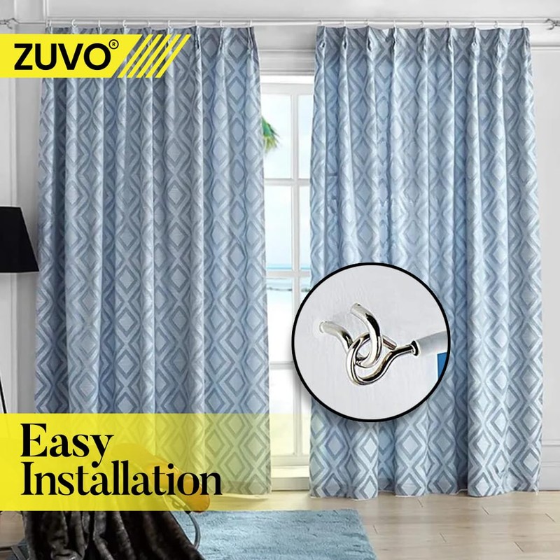 Zuvo Curtain Wire with Hooks and Eyes - Extra Strong