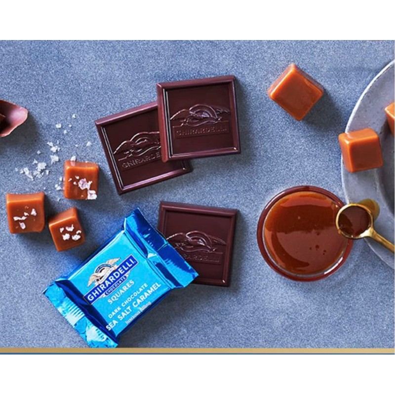 Ghirardelli Dark and Caramel Sea Salt, Chocolate Squares, 5.32 oz.