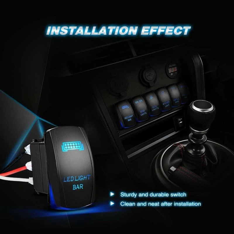 Nilight 2PCS 15" LED Light Bar Combo Driving Lamp Wiring