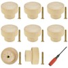 ANTHYTA Wooden Knobs Handles,Draw Knobs,Unvarnished Wooden Knobs,Round Mushroom Shape Cupboard