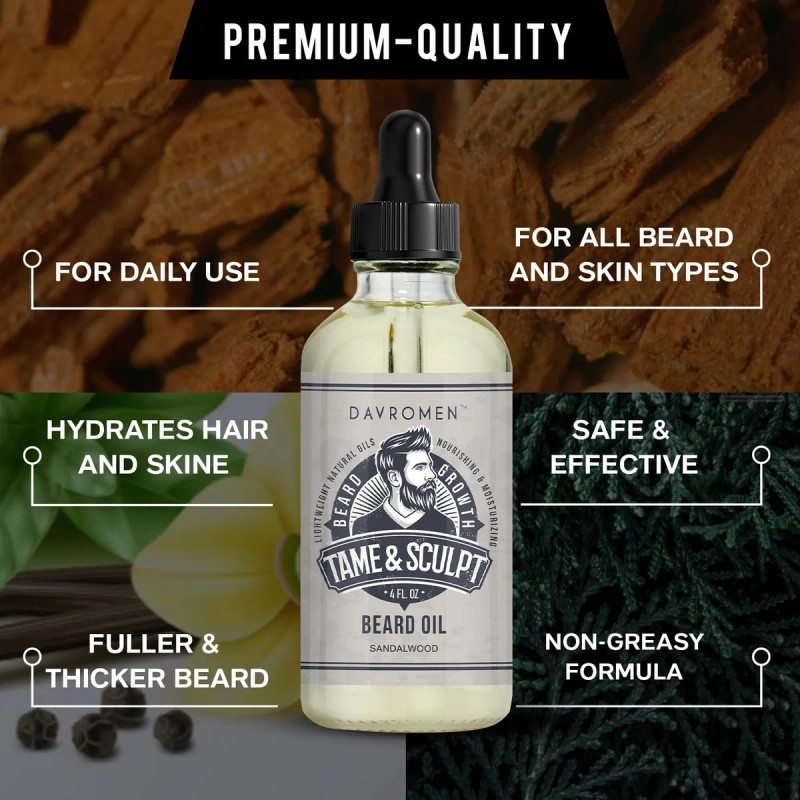 Kit De Crecimiento De Aceite Para Barba, Suero De Barba