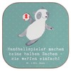 Mr. & Mrs. Panda Flaschenuntersetzer Handball Wurf - Geschenk, Humor,