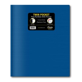 iScholar Twin Pocket Poly Portfolio with Prongs, Letter Size, Single Portfolio, Color May Vary (30401)