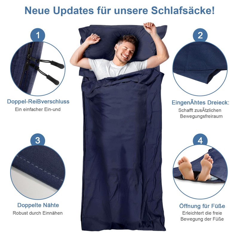 LSTRAGY Hut Sleeping Bag, Upgraded Sleeping Bag with Full-Length and