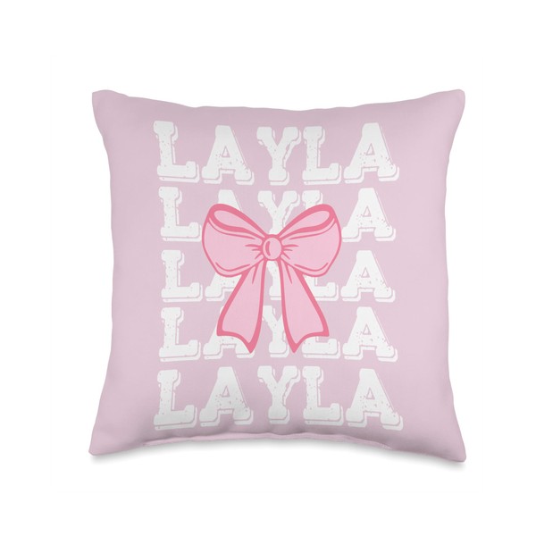 LAYLA Name Coquette Big Pink Bow Simple Cute Girly Girl