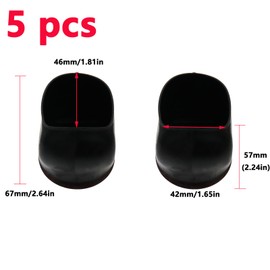 Antrader Office Chair Wheel Stopper, 5PCS Office Chair Wheel Stopper Furniture Caster Cups Furniture Coasters Felt Caster Cups for Hardwood Floors Protectors, Black