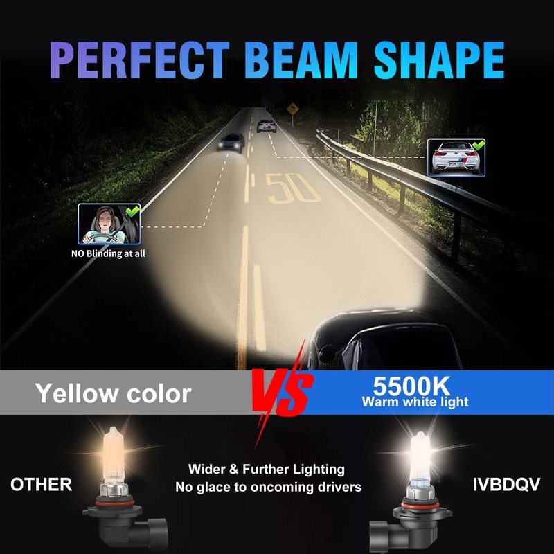 IVBDQV Upgraded Halogen Headlight Bulbs 2017-2018 for Hyundai elantra Headlight