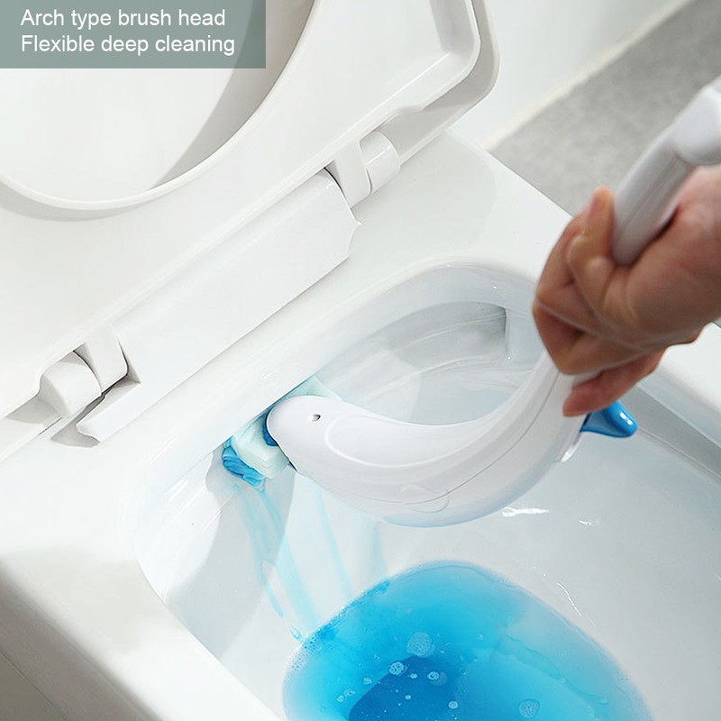 Disposable Toilet Cleaning System Disposable Toilet Brush Kit with 12pcs