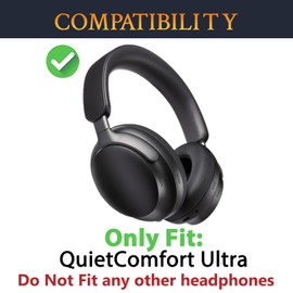 SOULWIT Full Cooling Gel Replacement Earpads for Bose QuietComfort(QC) Ultra Wireless Headphones, Ear Pads Cushions with Breathable Ice Silk Fabric and High-Density Noise Cancelling Foam - Black