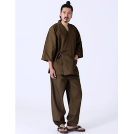 SHELISTEN Men's Work Clothes, Cotton, Top and Bottom Set, Large Size, Year-Round Gift, Navy Blue, Black, Brown, S/M/L/XL/2XL, Braun