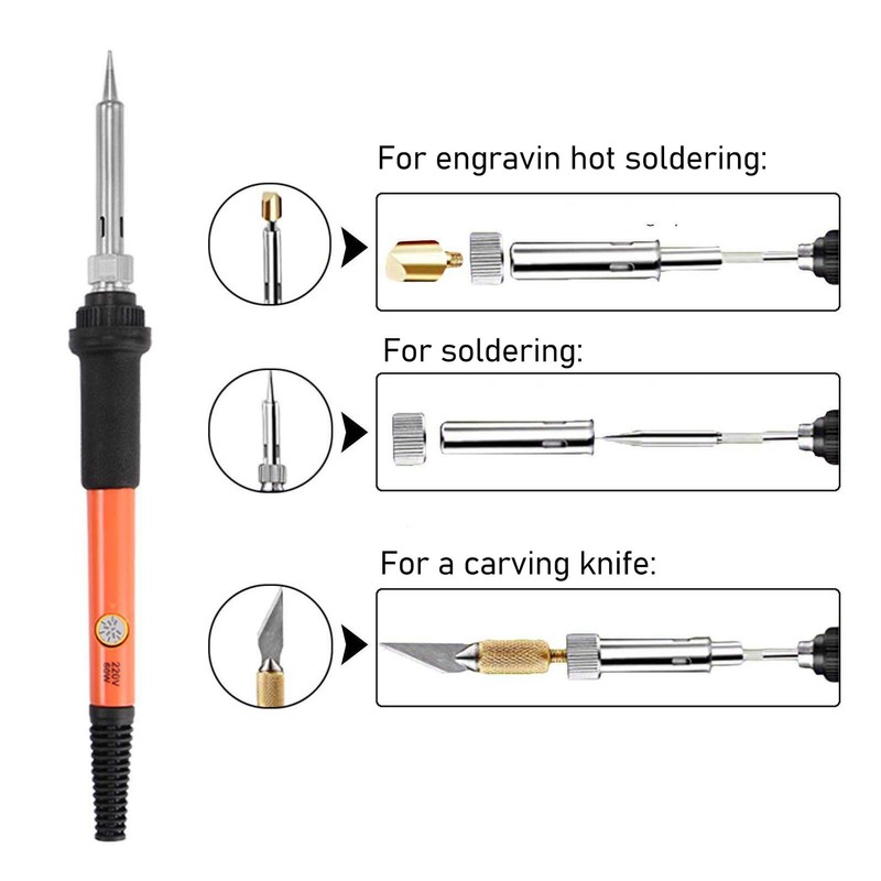 83 PCS Soldering Iron Set 60W Rapid Heating Adjustable Temperature