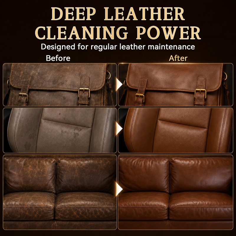 Nozerix Leather Cleaner and Conditioner, Leather Cleaning Kit, Leather Conditioner,