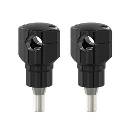 Black 2 1/2 Inch Tall Aluminum Handlebar Risers Kit with Stud Fits for 96-Later Harley Davidson Softail Springer, Heritage Springer, Cross Bones, Bad Boy, FLSTS with 1.0" Clamping Area (Black)