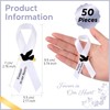 50 Pcs Dove Funeral Ribbons Memorial Ribbon Funeral Pins Classic