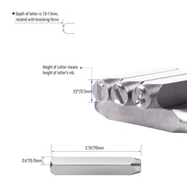 Skweawert Number Stamp Set, 1/2"(12.5mm) Spring Steels Stamping Kit, 0-9 9 PCS Metal Punch Press Tool for Metal Plastic Wood Leather & More