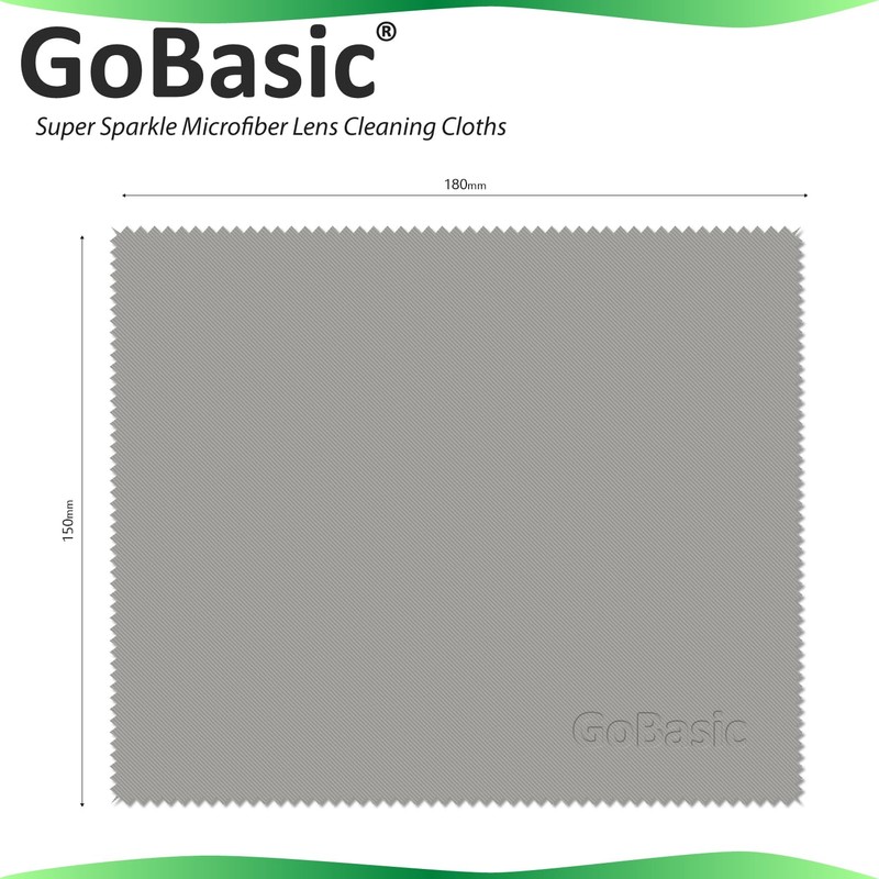 GoBasic Super Sparkle Microfiber Lens Cleaning Cloths (3)