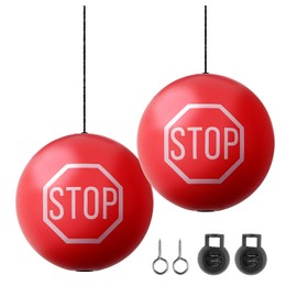 VKQTS 2PCS Garage Tennis Ball Parking Aid,Anti-Collision Hanging Garage Parking Aids for Cars with 13ft Rope,Universal Garages Parkings Stops Ball Garages Accessories for Car Truck SUV (Red/2PCS)