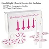 50 Pieces 5-Inch White Unscented Taper Candles with Drip Protectors